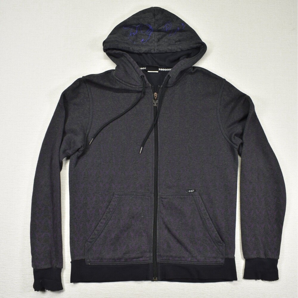 Nike 6.0 Full Zip Sweatshirt Hoodie Mens Medium Gray Heather Purple Embroidered